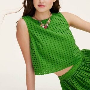 NWT Kate Spade x Target szXL Green Boxy Sleeveless Eyelet Crop Top…